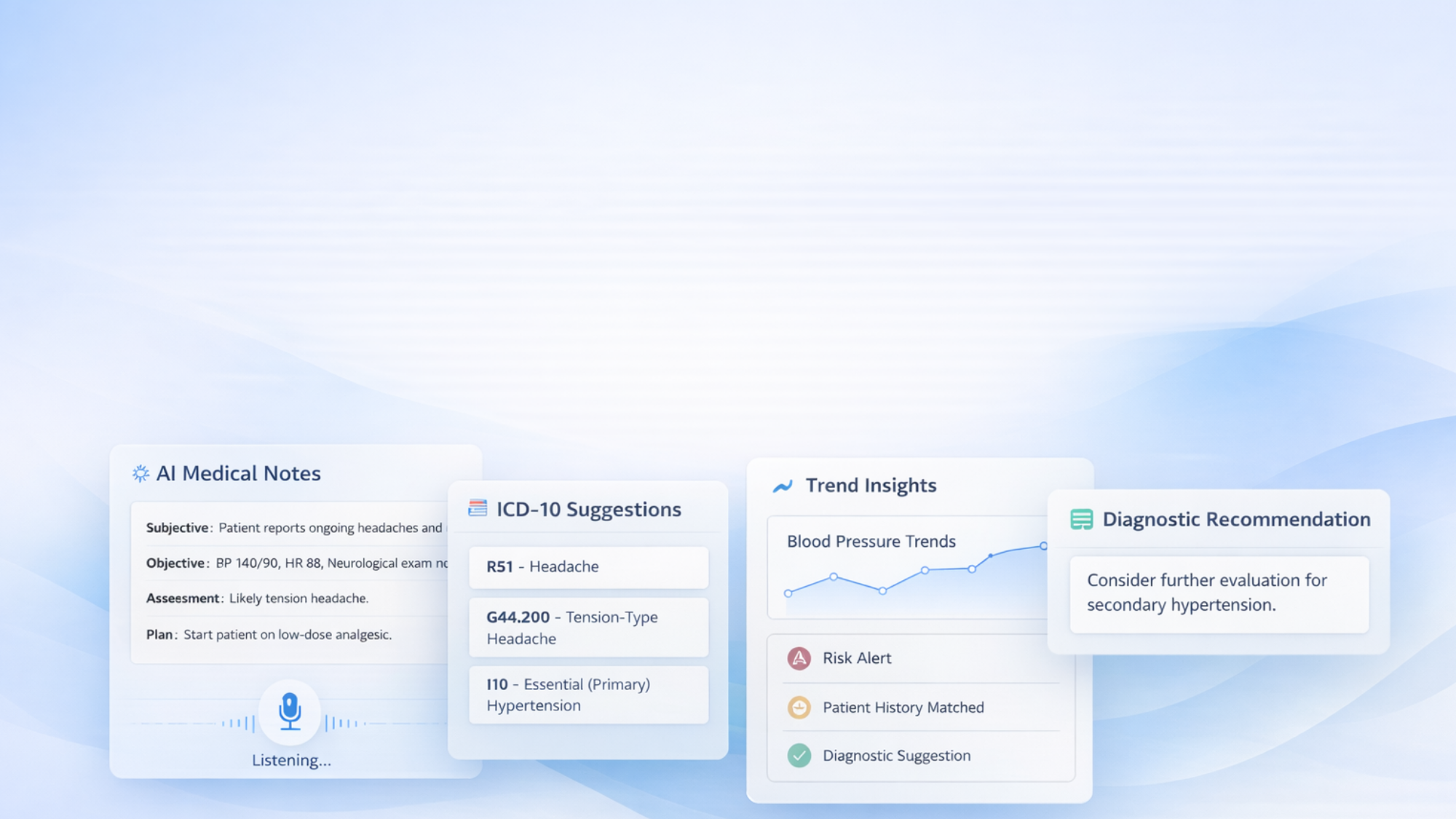 AI Medical Assistant Interface - Clinical decision support system